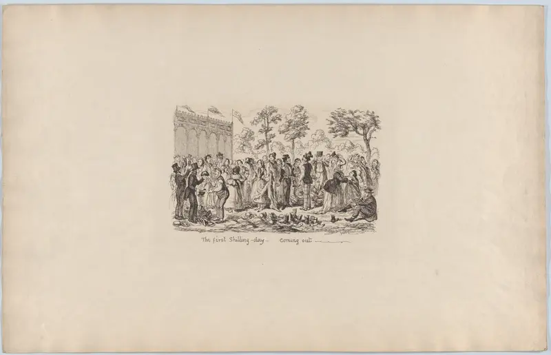 The First Shilling Day–Coming Out Wall Art by George Cruikshank - High-Resolution Digital Print