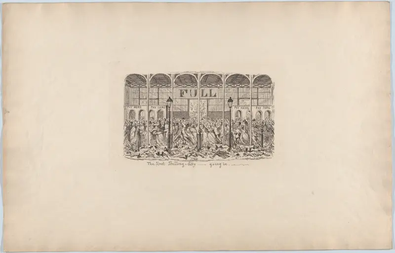 The First Shilling Day–Going In Wall Art by George Cruikshank - High-Resolution Digital Print