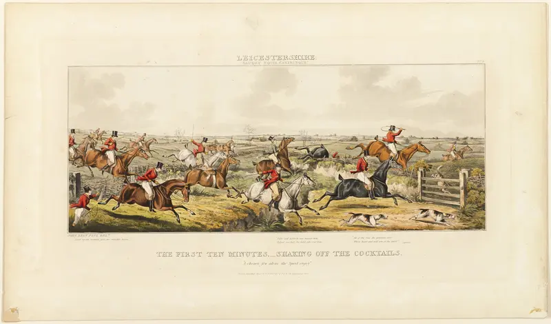 The First Ten Minutes, plate two from The Leicestershire Hunt Wall Art by John Dean Paul - High-Resolution Digital Print