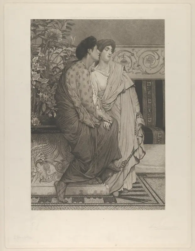 The First Whisper of Love Wall Art by Sir Lawrence Alma-Tadema - High-Resolution Digital Print