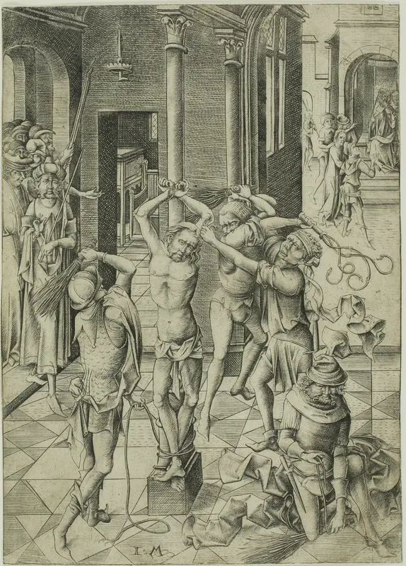The Flagellation Wall Art by Israhel van Meckenem, the younger - High-Resolution Digital Print
