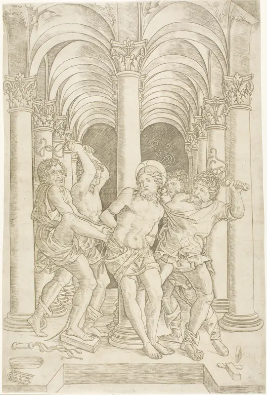 The Flagellation Wall Art by Giovanni Antonio da Brescia - High-Resolution Digital Print