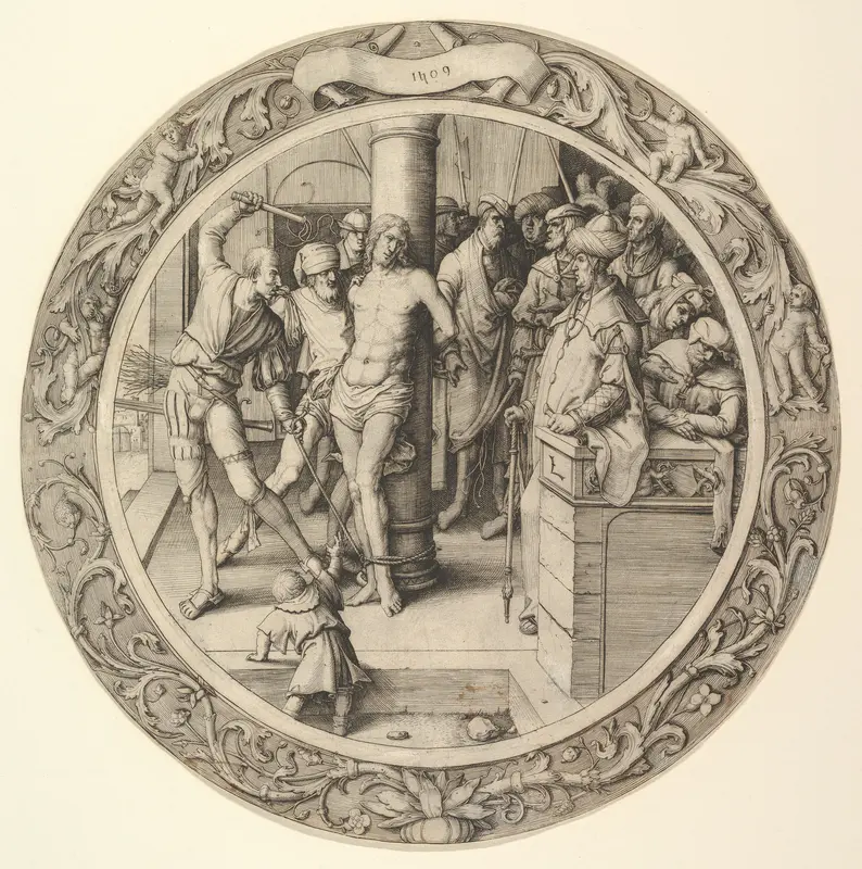 The Flagellation, from the Circular Passion Wall Art by Lucas van Leyden - High-Resolution Digital Print