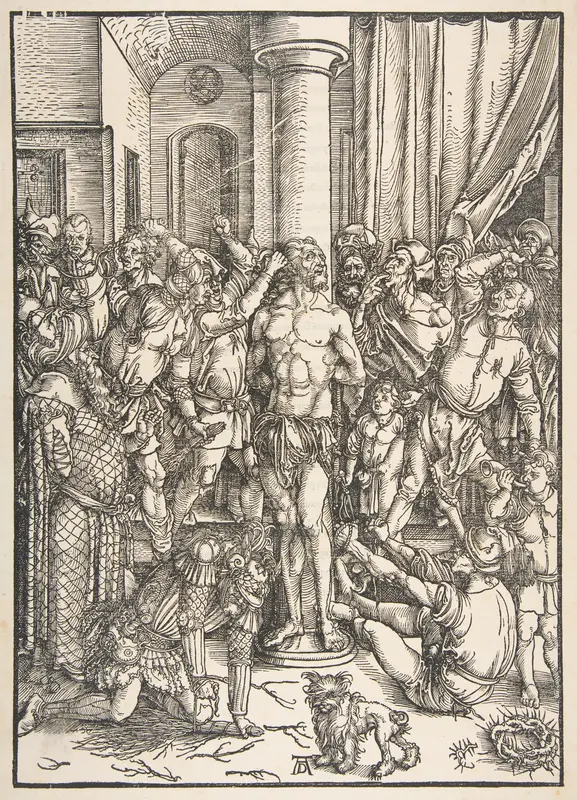 The Flagellation, from "The Large Passion" Wall Art by Albrecht Dürer - High-Resolution Digital Print