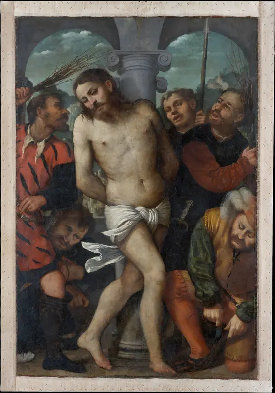The Flagellation; (reverse) The Madonna of Mercy Wall Art by Girolamo Romanino - High-Resolution Digital Print