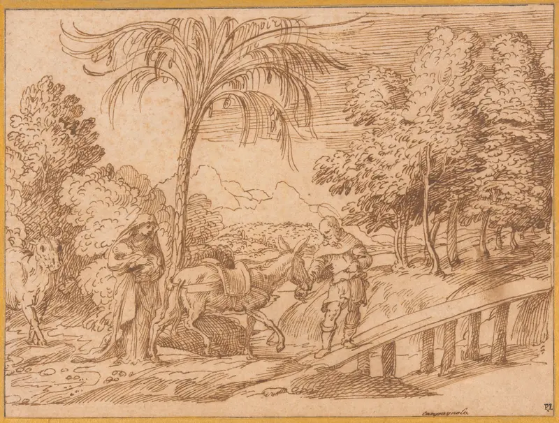 The Flight into Egypt Wall Art by Domenico Campagnola - High-Resolution Digital Print