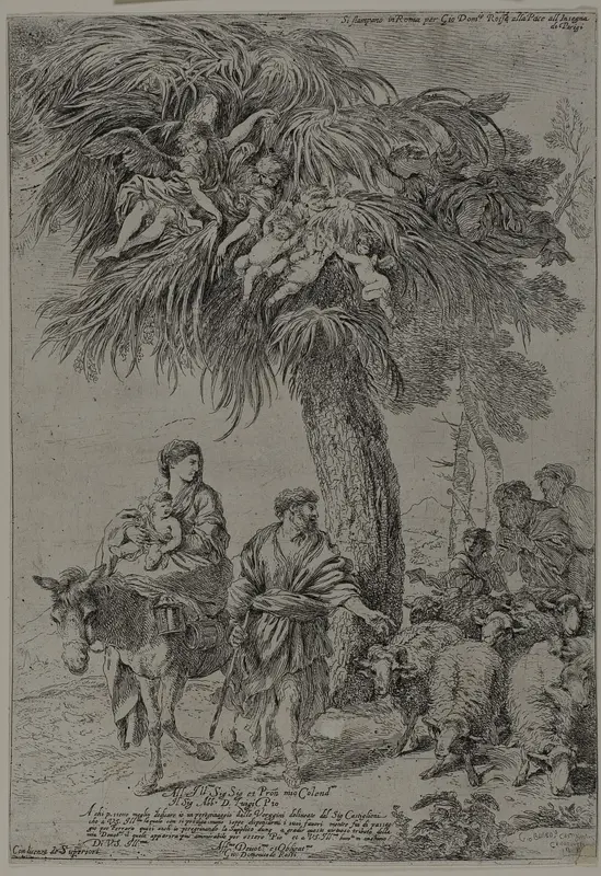 The Flight into Egypt Wall Art by Giovanni Benedetto Castiglione - High-Resolution Digital Print