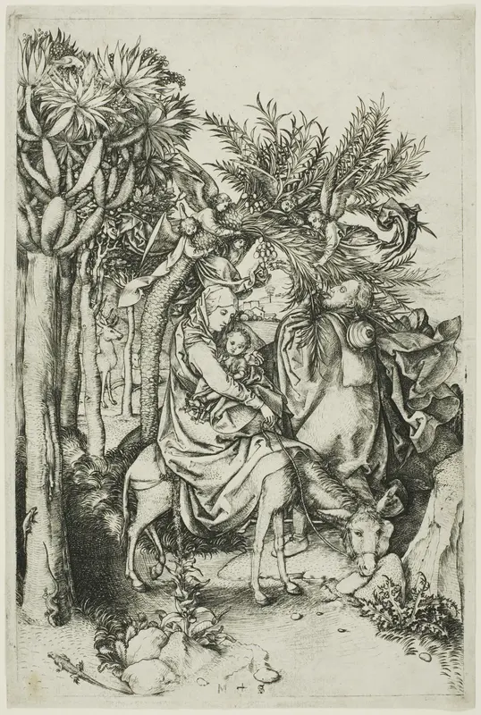 The Flight into Egypt Wall Art by Martin Schongauer - High-Resolution Digital Print