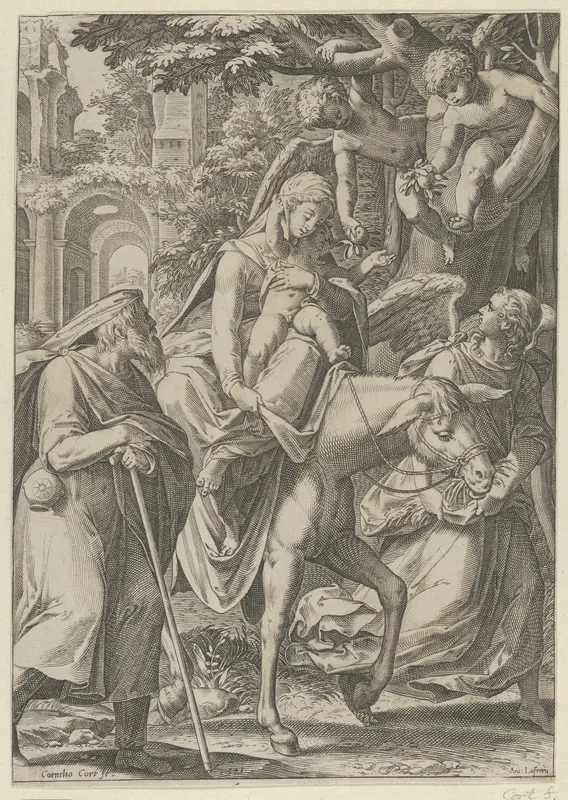 The Flight into Egypt Wall Art by Cornelis Cort - High-Resolution Digital Print