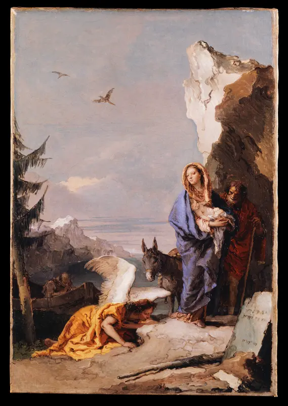 The Flight into Egypt Wall Art by Giovanni Battista Tiepolo - High-Resolution Digital Print