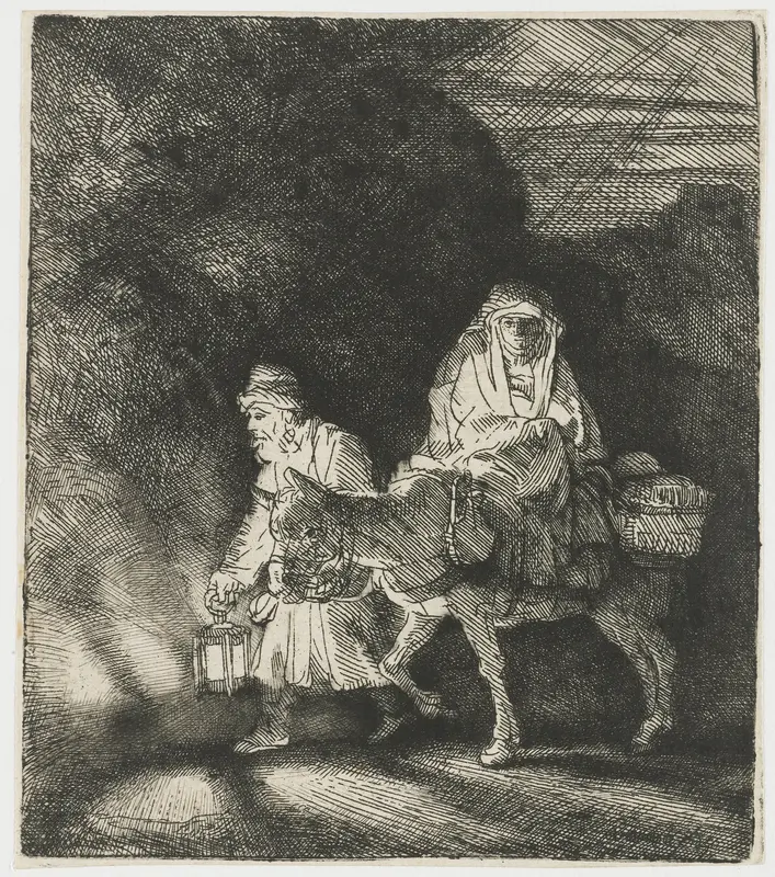 The flight into Egypt: a night piece Wall Art by Unknown - High-Resolution Digital Print