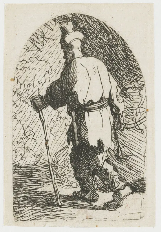 The flight into Egypt: a sketch: St Joseph Wall Art by Rembrandt van Rijn - High-Resolution Digital Print
