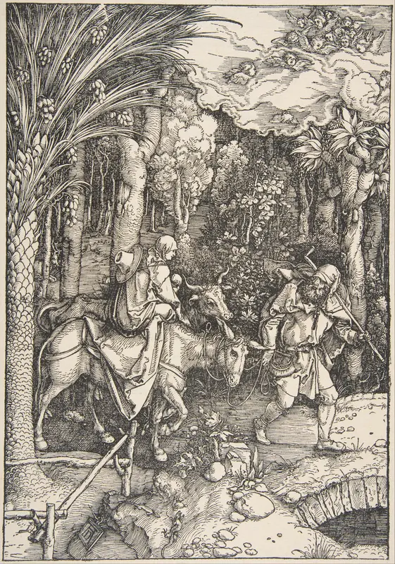 The Flight into Egypt, from "The Life of the Virgin" Wall Art by Albrecht Dürer - High-Resolution Digital Print