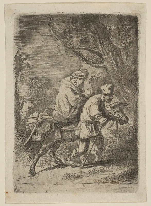 The Flight into Egypt: Small Plate Wall Art by Claude Henri Watelet - High-Resolution Digital Print