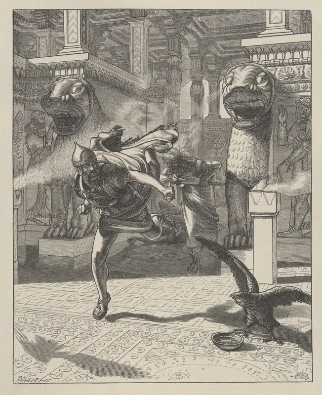 The Flight of Adrammelech, from "Dalziels' Bible Gallery" Wall Art by Arthur Murch - High-Resolution Digital Print