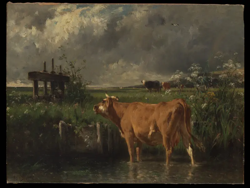 The Flood Gate Wall Art by Emile van Marcke - High-Resolution Digital Print