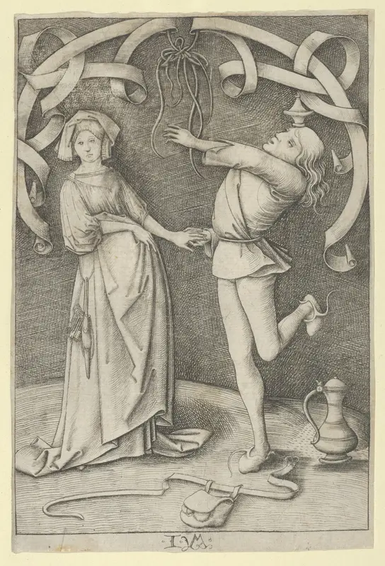 The Fool and the Lady Wall Art by Israhel van Meckenem - High-Resolution Digital Print