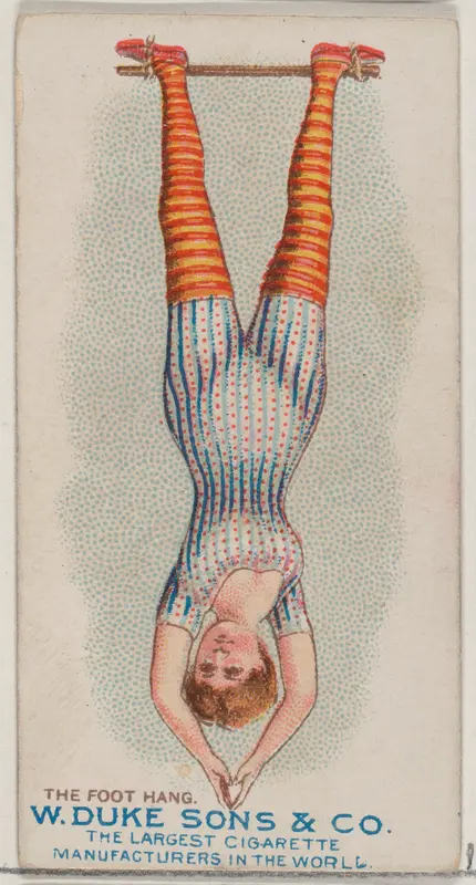 The Foot Hang, from the Gymnastic Exercises series (N77) for Duke brand cigarettes Wall Art by W. Duke, Sons & Co. - High-Resolution Digital Print