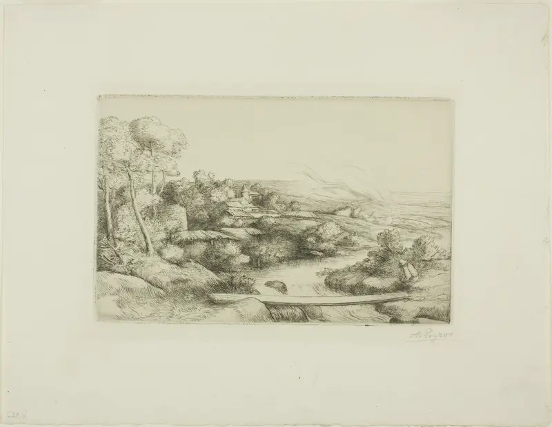The Footbridge Wall Art by Alphonse Legros - High-Resolution Digital Print