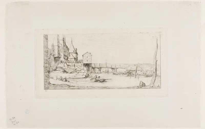 The Footbridge Temporarily Replacing the Pont-au-Change, Paris, After the Fire of 1621
