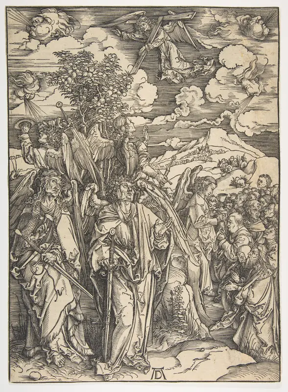 The Four Angels Holding the Winds, from "The Apocalypse", German Edition Wall Art by Albrecht Dürer - High-Resolution Digital Print