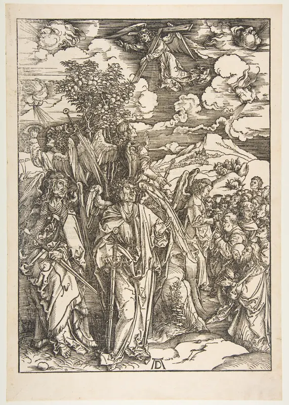 The Four Angels Holding the Winds, from "The Apocalypse" Wall Art by Albrecht Dürer - High-Resolution Digital Print