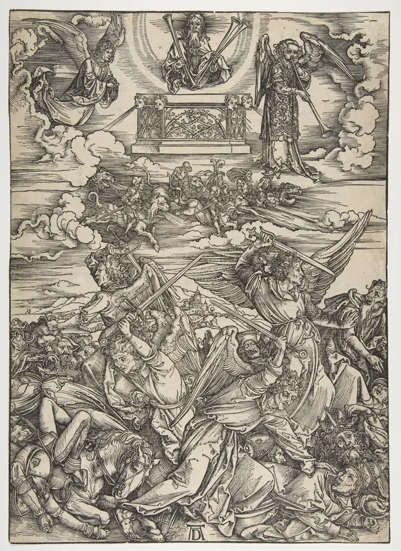The Four Avenging Angels, from "The Apocalypse", Latin Edition Wall Art by Albrecht Dürer - High-Resolution Digital Print