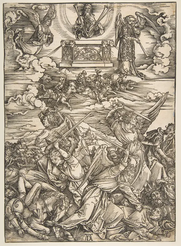 The Four Avenging Angels, from "The Apocalypse" Wall Art by Albrecht Dürer - High-Resolution Digital Print