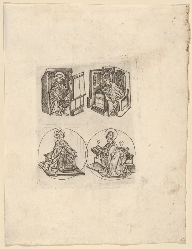 The Four Fathers of the Church Wall Art by Israhel van Meckenem - High-Resolution Digital Print