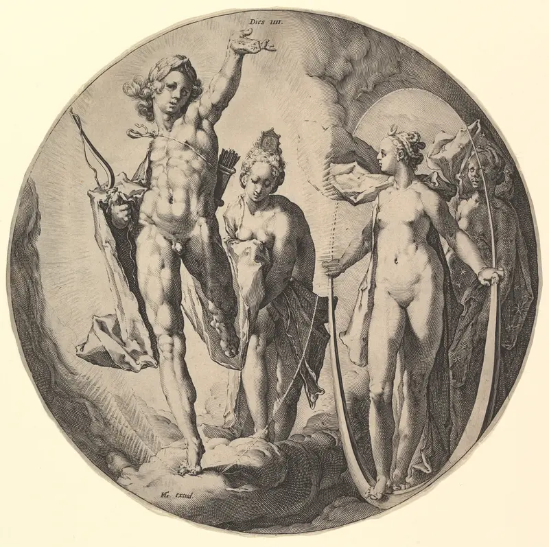 The Fourth Day (Dies IV): The Creation of Day and Night, from "The Creation of the World" Wall Art by Jan Muller - High-Resolution Digital Print