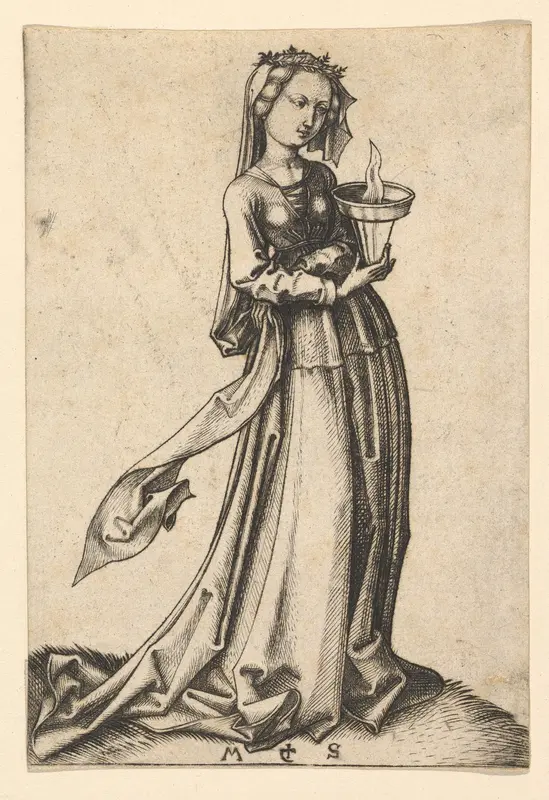The Fourth Wise Virgin, from the series The Wise and Foolish Virgins Wall Art by Martin Schongauer - High-Resolution Digital Print