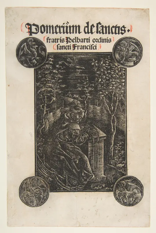 The Franciscan, Pelbart of Temesvar, Studying in a Garden Wall Art by Daniel Hopfer - High-Resolution Digital Print