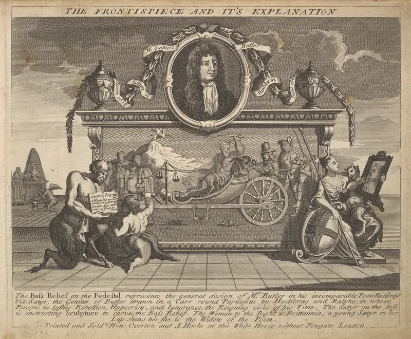 The Frontispiece and Its Explanation (Plate 1: Illustrations to Samuel Butler's Hudibras) Wall Art by William Hogarth - High-Resolution Digital Print