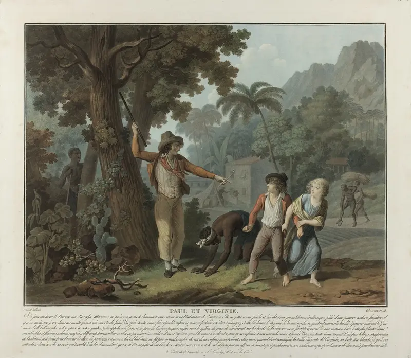 The Fugitive Slave, plate 2 from Paul et Virginie Wall Art by Charles Melchior Descourtis - High-Resolution Digital Print