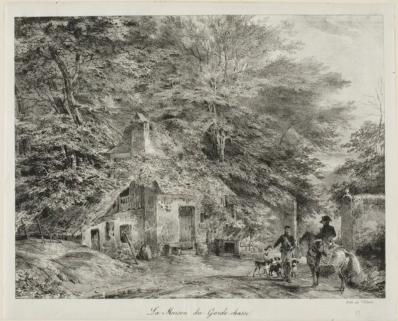 The Gamekeeper's Cottage, from the Album of 1826 Wall Art by Nicolas Toussaint Charlet - High-Resolution Digital Print