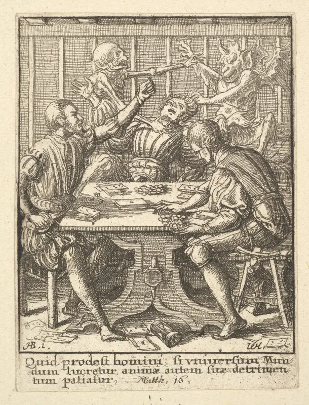 The Gamesters, from "Dance of Death" Wall Art by Wenceslaus Hollar - High-Resolution Digital Print