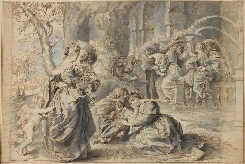 The Garden of Love (left portion) Wall Art by Peter Paul Rubens - High-Resolution Digital Print