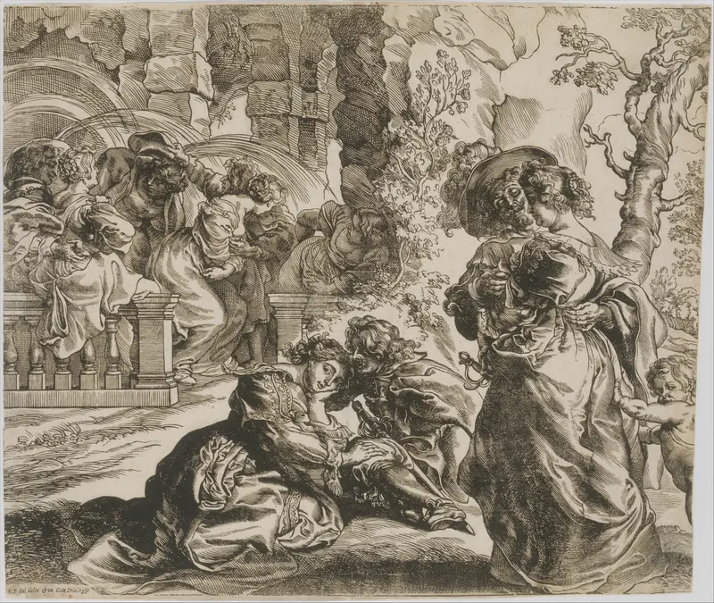 The Garden of Love (right block) Wall Art by Christoffel Jegher - High-Resolution Digital Print