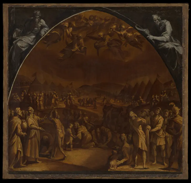 The Gathering of Manna Wall Art by Aurelio Lomi - High-Resolution Digital Print
