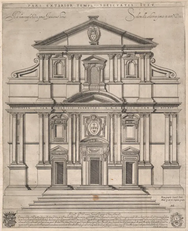 The Gesù, Rome, from "Speculum Romanae Magnificentiae" Wall Art by Giovanni Ambrogio Brambilla - High-Resolution Digital Print
