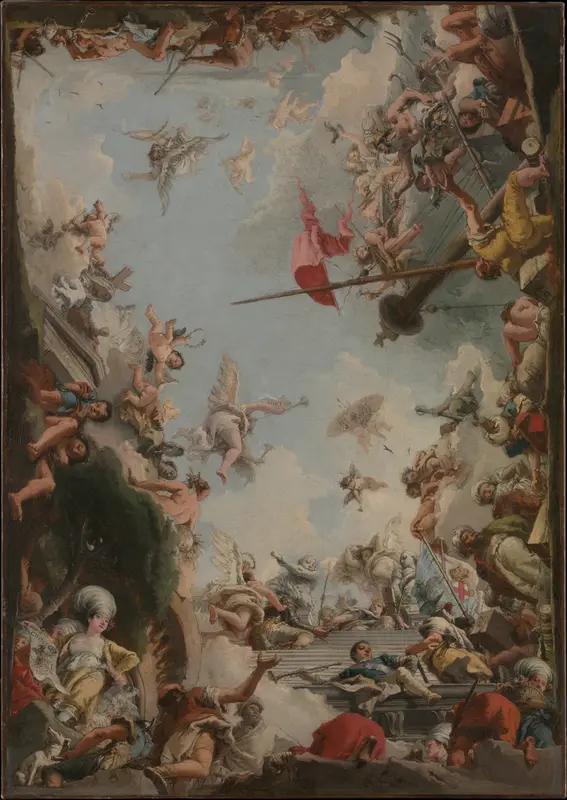 The Glorification of the Giustiniani Family Wall Art by Giovanni Domenico Tiepolo - High-Resolution Digital Print