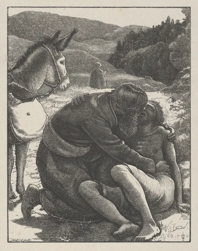 The Good Samaritan (The Parables of Our Lord and Saviour Jesus Christ) Wall Art by Sir John Everett Millais - High-Resolution Digital Print