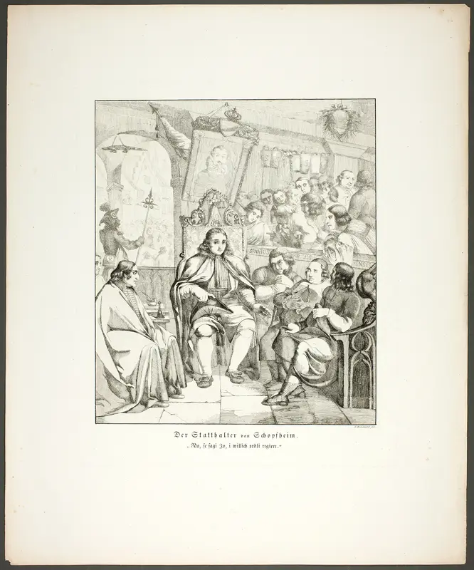 The Governor of Schopfheim (Der Statthalter von Schopfheim), plate eight from the series Poems in the Dialect of the Upper Rhine Region (Zehn Blätter Zu Hebels Alemannischen Gedichten) Wall Art by Sophie Reinhard - High-Resolution Digital Print