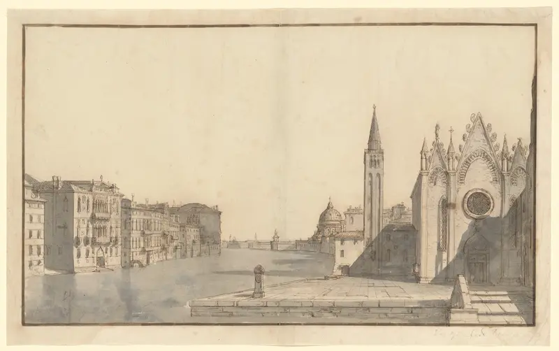 The Grand Canal from the Carità to the Dogana da Mar Wall Art by Bernardo Bellotto - High-Resolution Digital Print