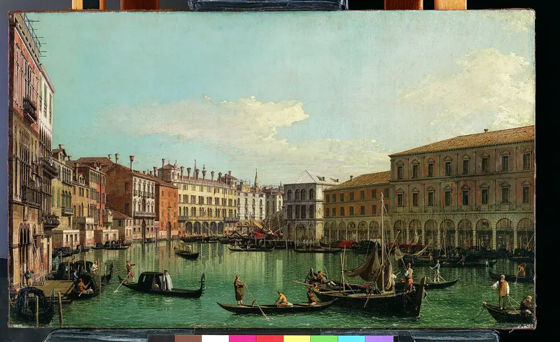 The Grand Canal, Venice, Looking South toward the Rialto Bridge Wall Art by Canaletto (Giovanni Antonio Canal) - High-Resolution Digital Print