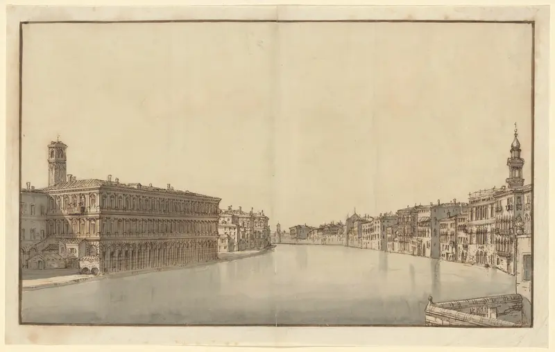 The Grand Canal, with the Fabbriche Nuove on the Left and Campanile of Santi Apostoli on the Right Wall Art by Bernardo Bellotto - High-Resolution Digital Print