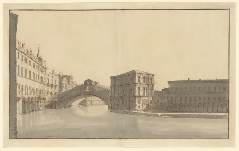 The Grand Canal with the Rialto Bridge, from the North Wall Art by Bernardo Bellotto - High-Resolution Digital Print