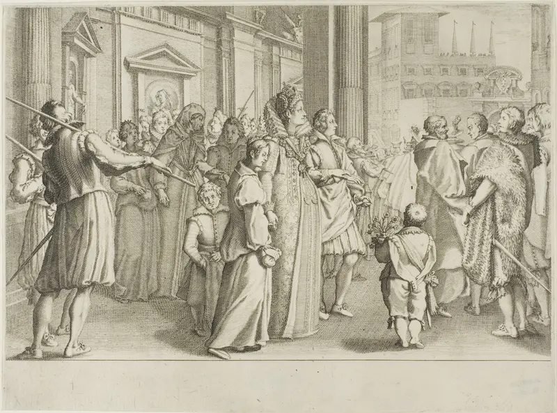 The Grand Duchess Christine of Lorraine Escorts to the Church Youths Whom She is Taking Under Her Protection