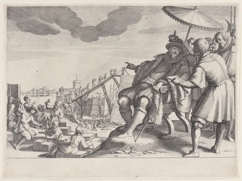 The Grand Duke fortifies the Port of Livourne Wall Art by Jacques Callot - High-Resolution Digital Print