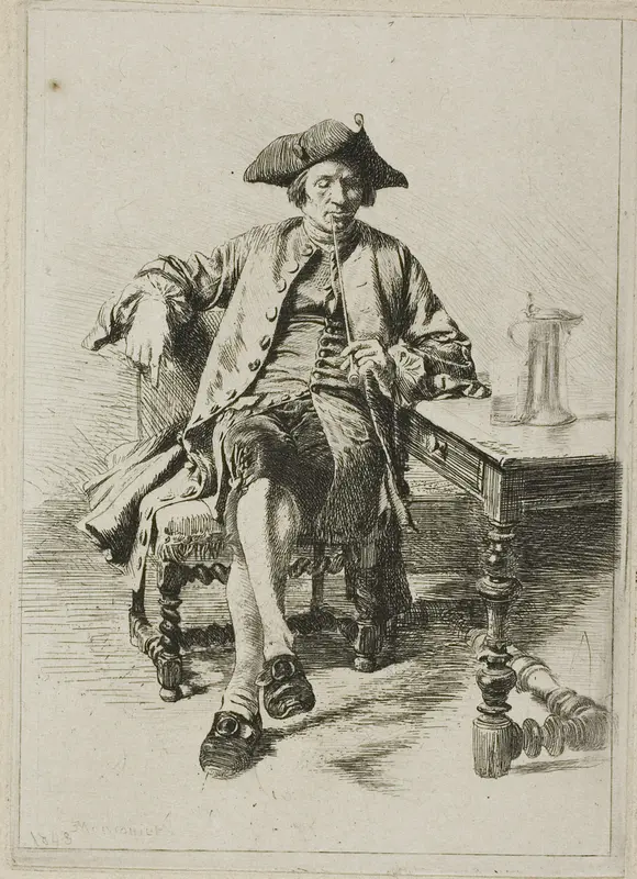 The Grand Smoker Wall Art by Jean Louis Ernest Meissonier - High-Resolution Digital Print